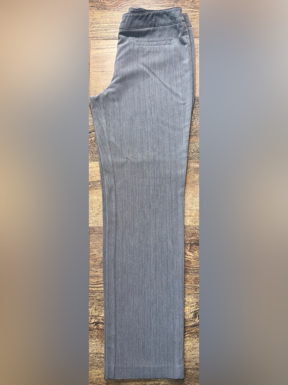 Cato Gray Pinstripe Dress Pants Women’s Adjustable Back Waist Straight Leg